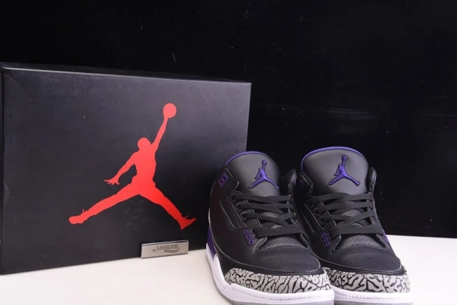 Official Maikesneakers Jordan Purple Air Black Court Retro CT8532-050 3 0802